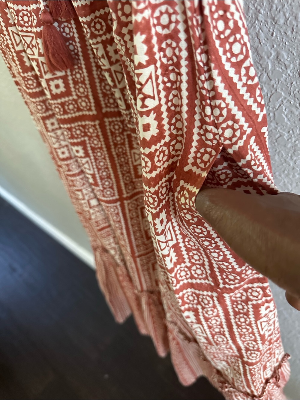 Cleobella Joely Midi Dress Terracotta and Ivory Southwestern Geometric Print - Picture 11 of 12